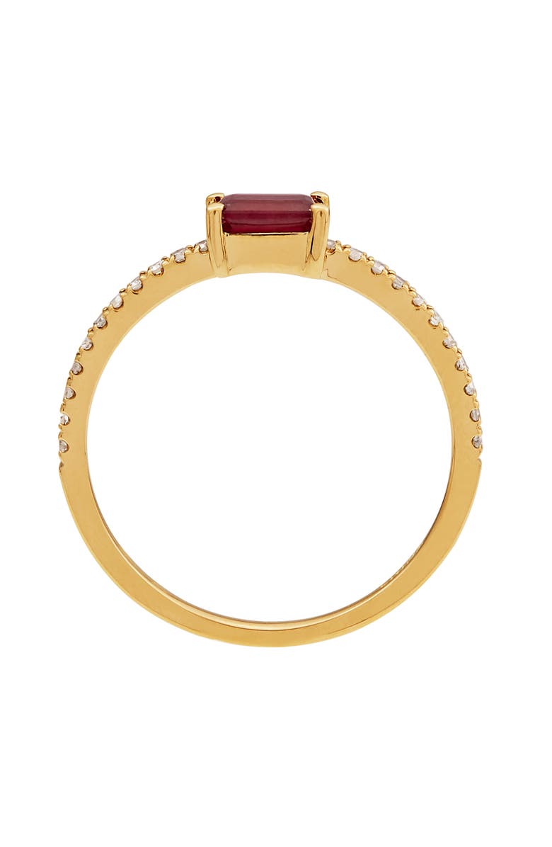 Frankie & Zoe 14K Yellow Gold Baguette Ruby & Diamond Ring, Alternate, color, Yellow Gold