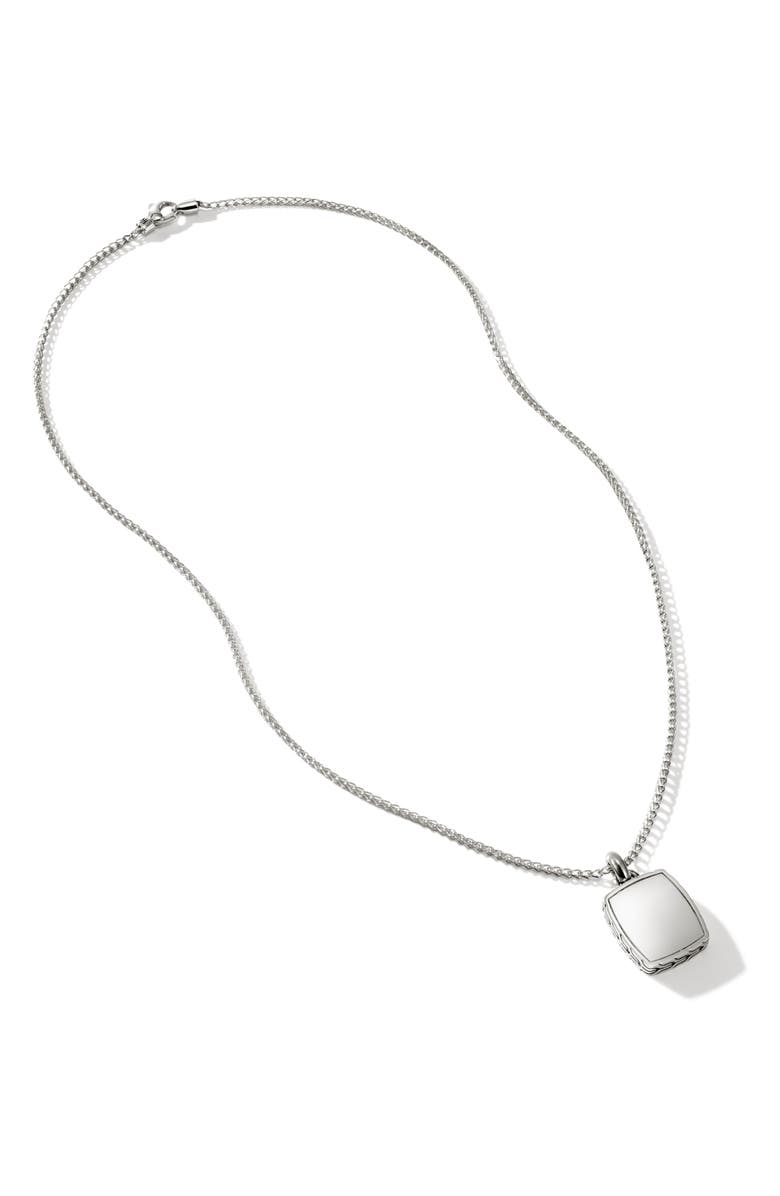 John Hardy Tag Pendant Necklace, Sterling Silver, 1.7mm, Main, color, 