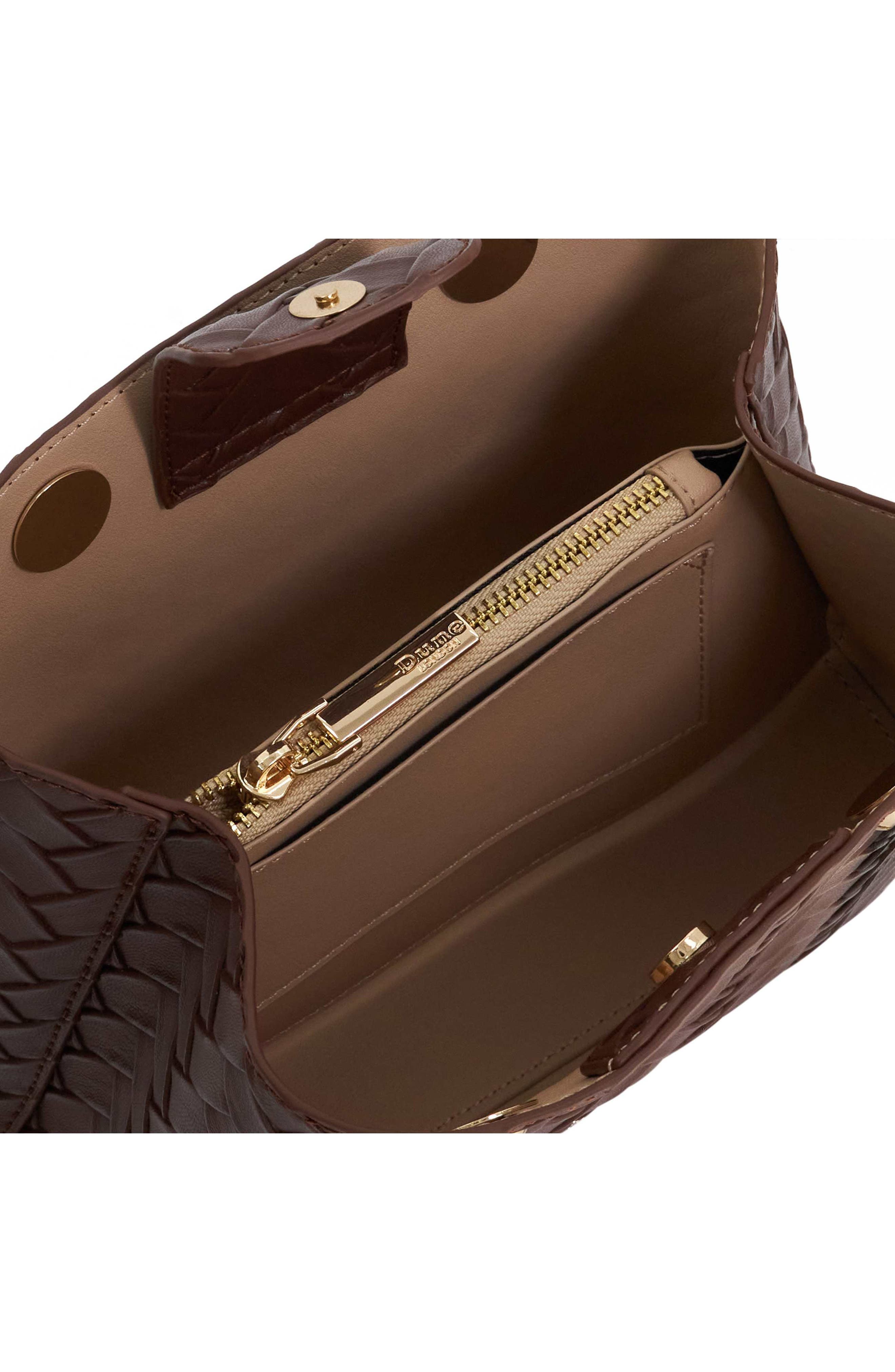 Dinidiemz Woven Faux Leather Tote, Alternate, color, BROWN