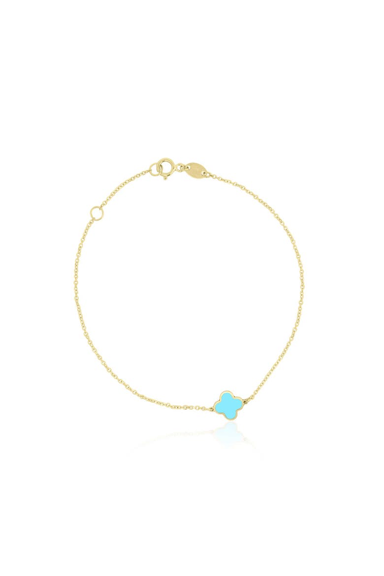 Mini Turquoise Single Clover Bracelet, Main, color, Turquoise