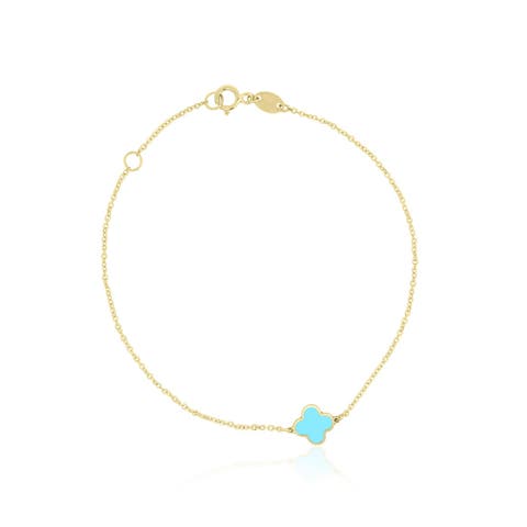 Mini Turquoise Single Clover Bracelet