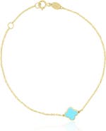 The Lovery Fine Jewelry Mini Turquoise Single Clover Bracelet