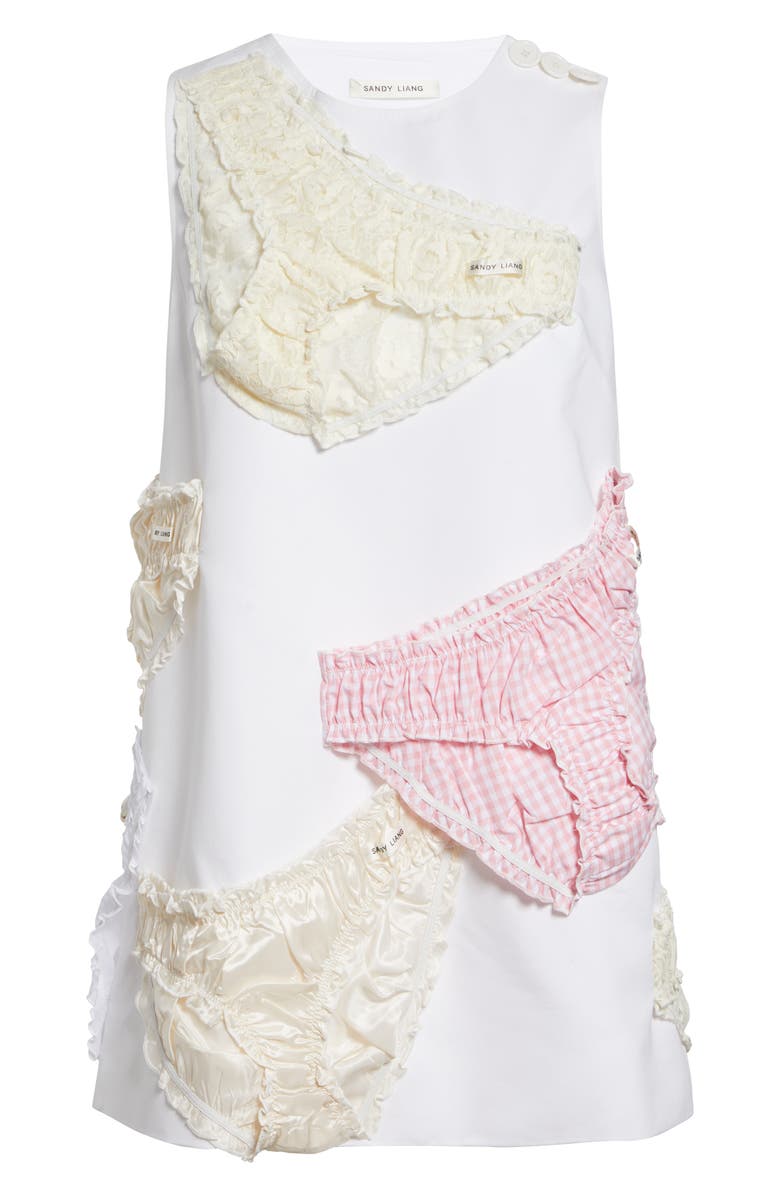 Sandy Liang Copellia Cotton Poplin Sleeveless Minidress, Main, color, White