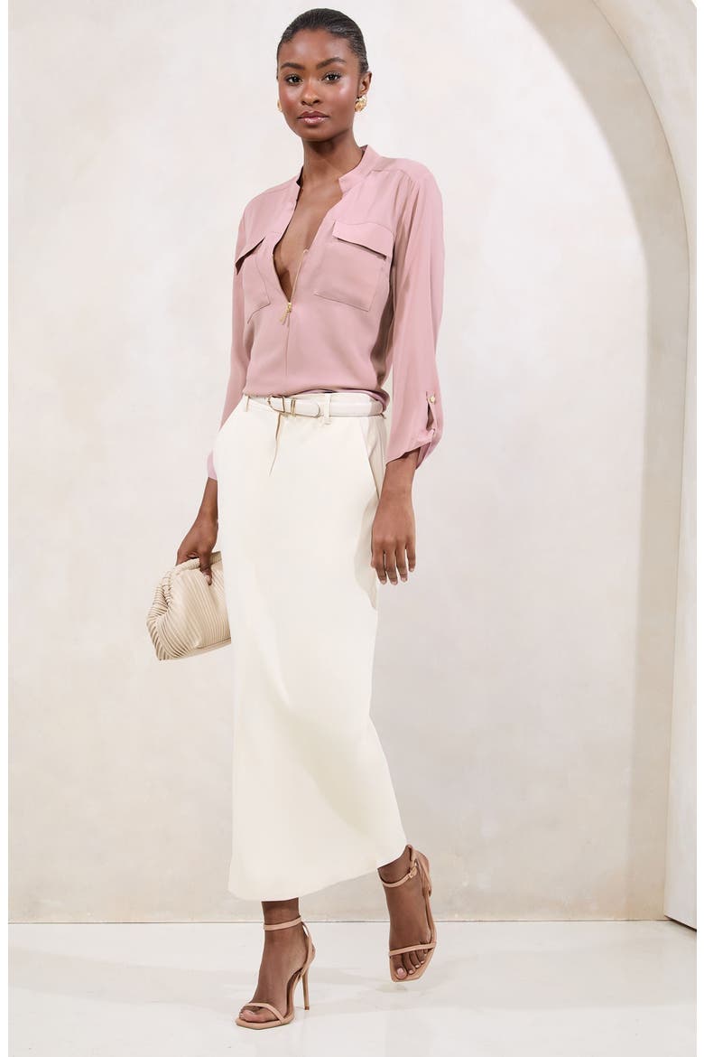 Half Zip Utility Top, Alternate, color, PINK