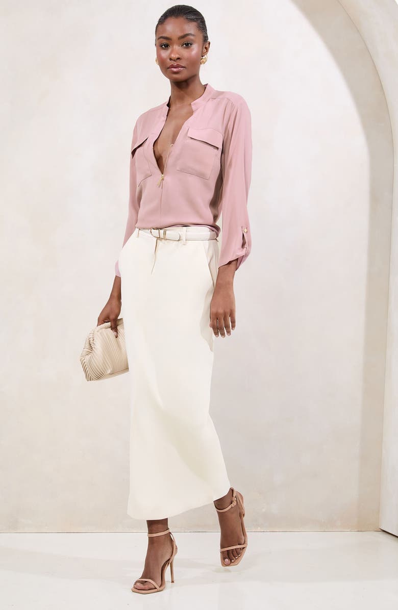 Lipsy Half Zip Utility Top, Alternate, color, Pink