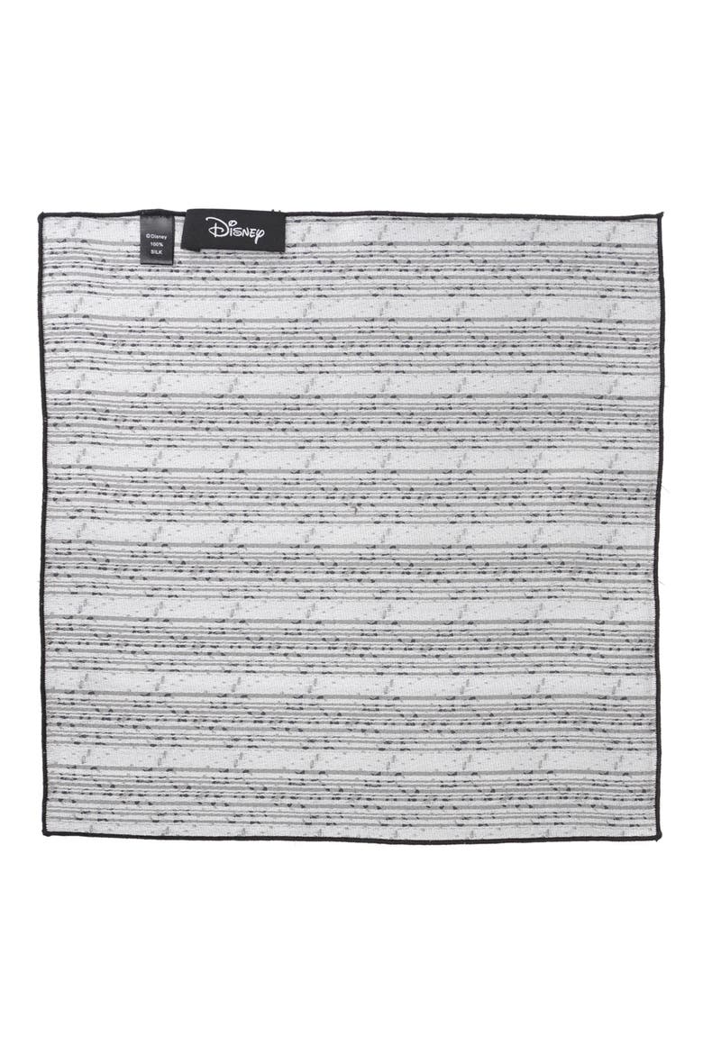 Mickey Mouse Damask Silk Pocket Square, Alternate, color, GRAY