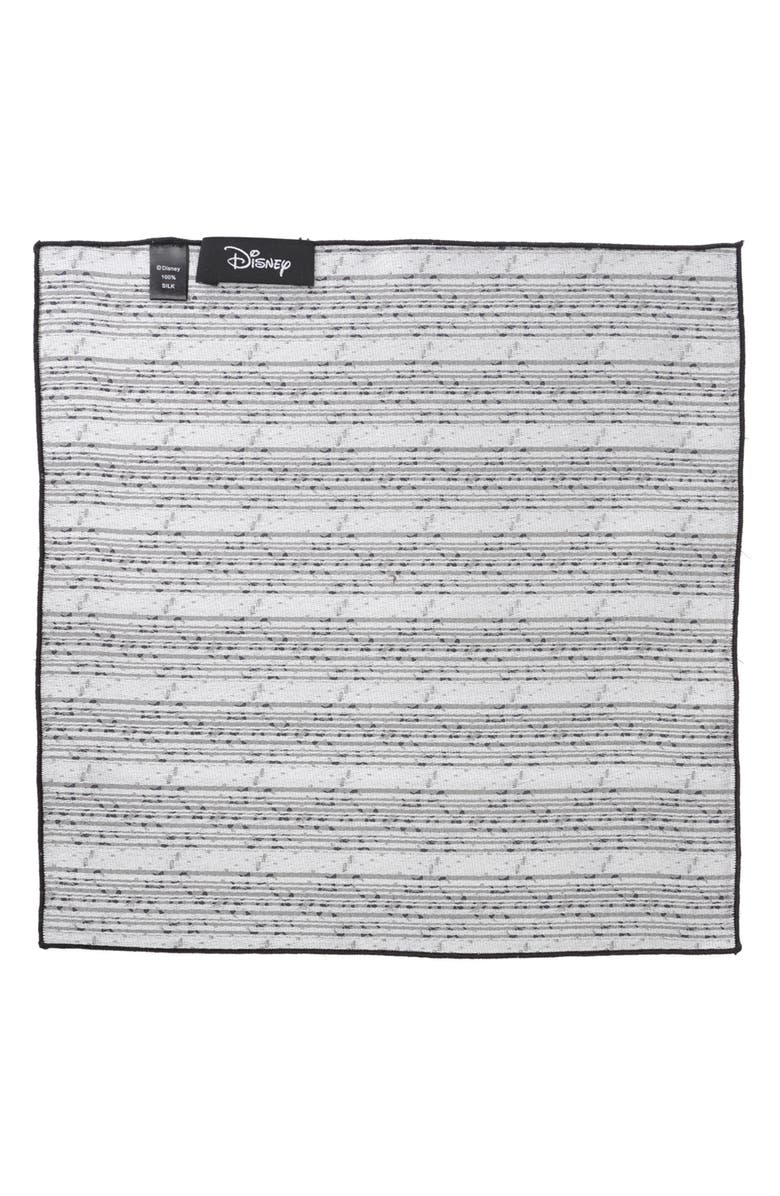 Cufflinks, Inc. Mickey Mouse Damask Silk Pocket Square, Alternate, color, Gray