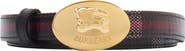 Burberry Thin Reversible Check Knight Stamp Belt