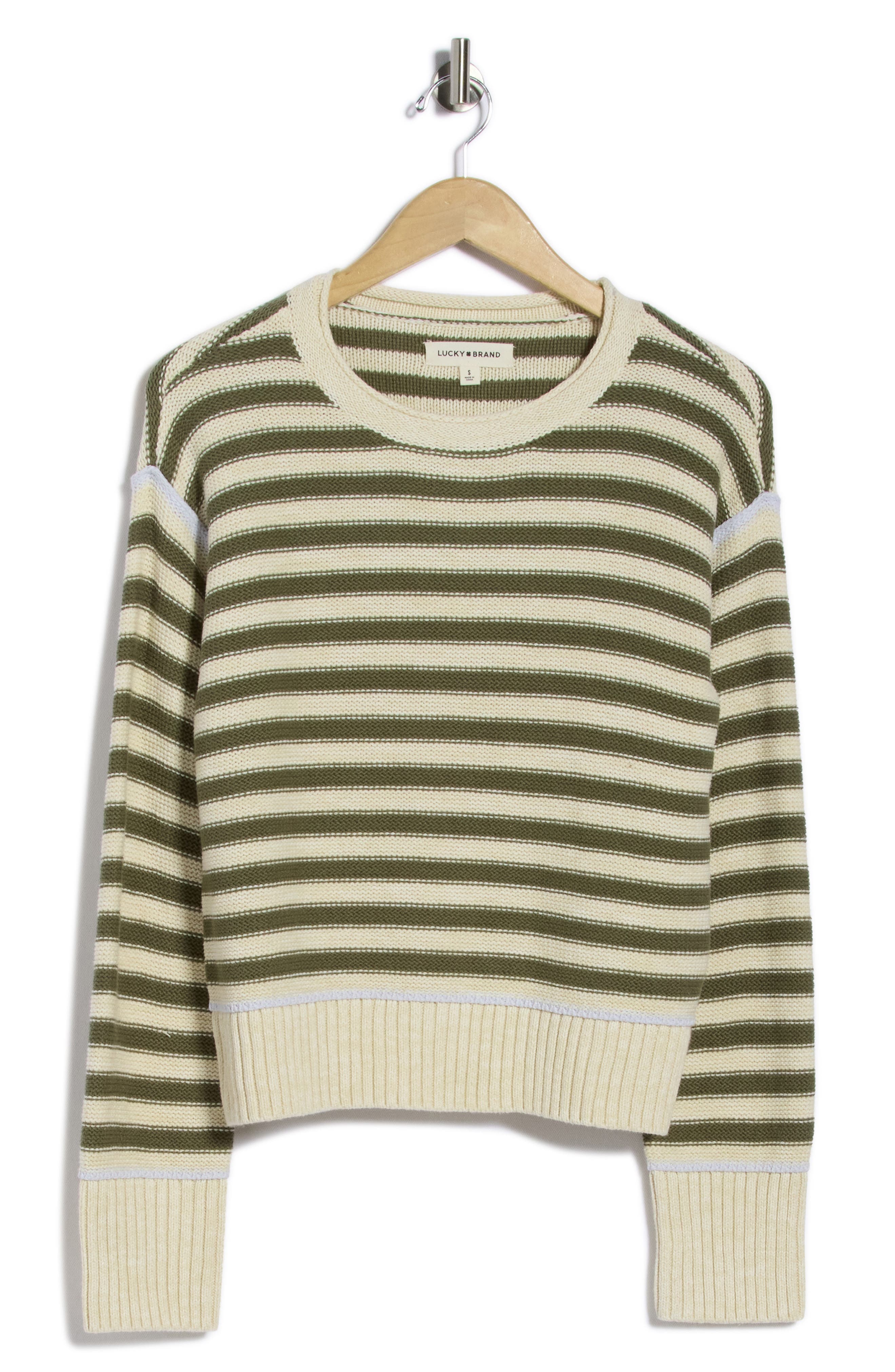 GARDENIA/ OLIVE STRIPE