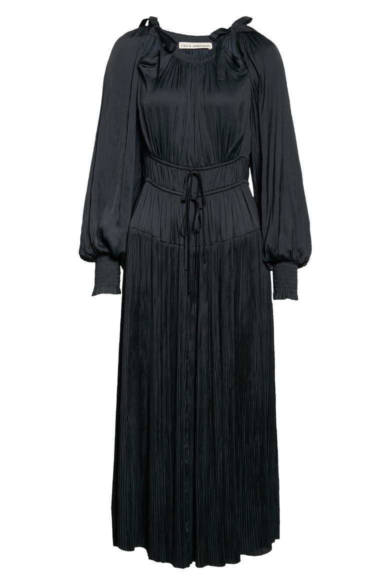 Lila Long Sleeve Midi Dress, Alternate, color, NOIR