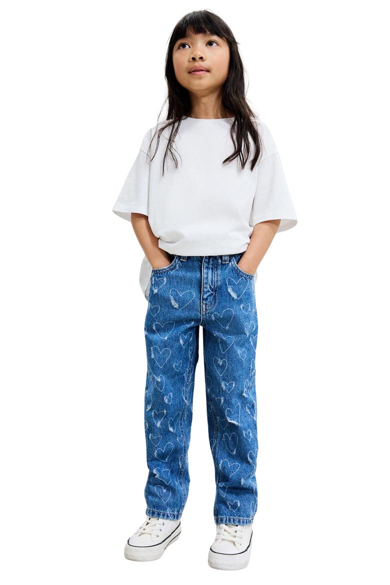 Kids' Heart Laser Wide Leg Jeans, Alternate, color, BLUE