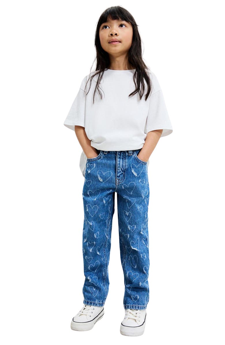 NEXT Kids' Heart Laser Wide Leg Jeans, Alternate, color, Blue