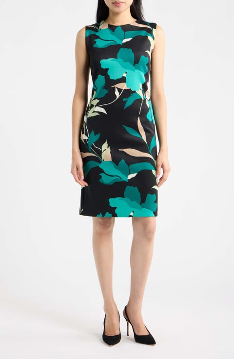 Floral Sleeveless Sheath Dress