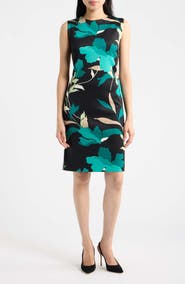 Anne Klein Floral Sleeveless Sheath Dress