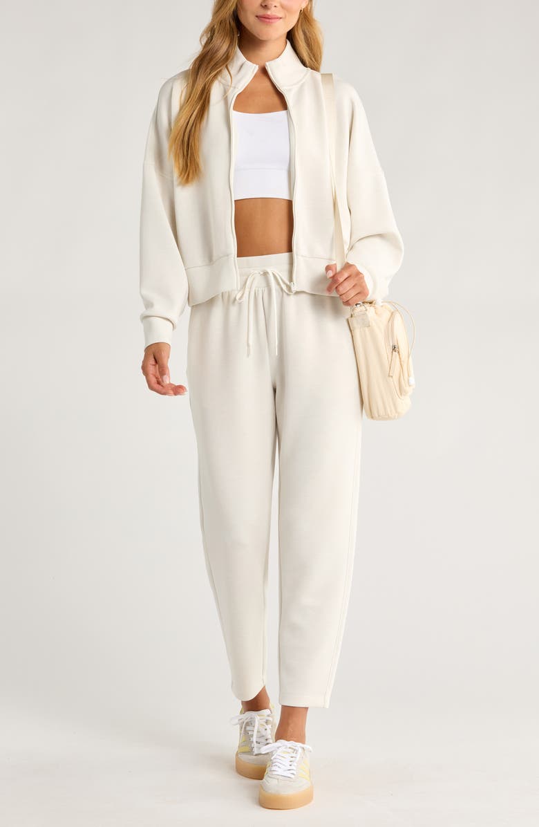 Zella Ultra Luxe Boxy Jacket, Alternate, color, Beige Ivory Heather