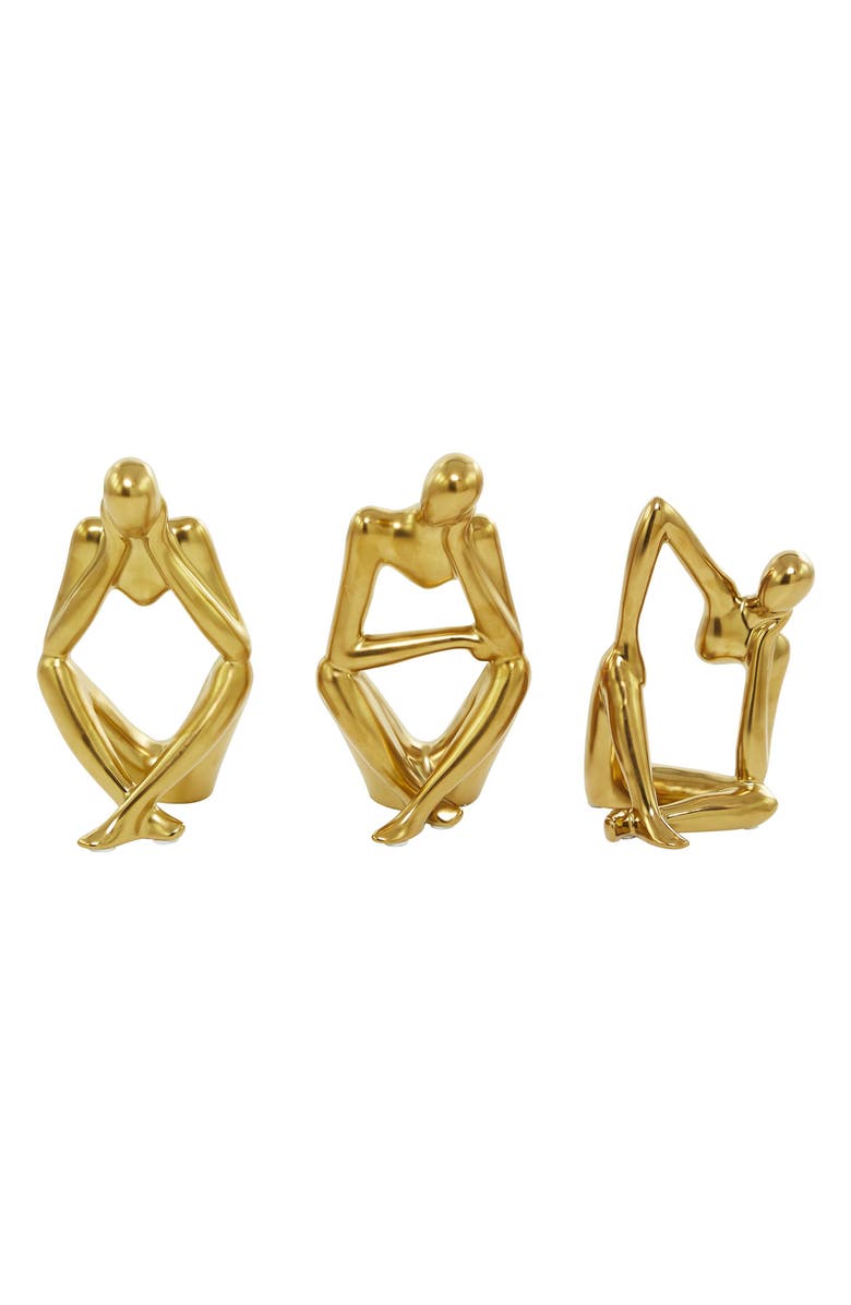 UMA Set of 3 Contemporary Porcelain Statues, Main, color,