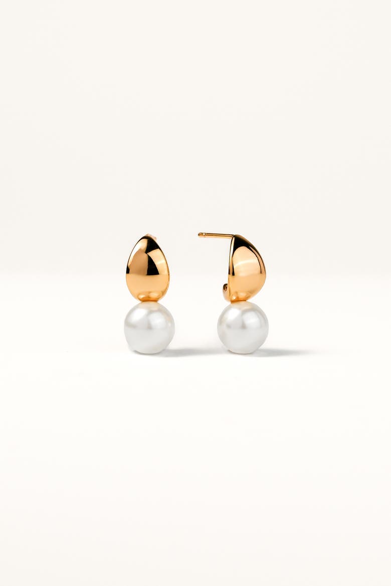 Dew Pearl Drop Earrings, Main, color, Gold