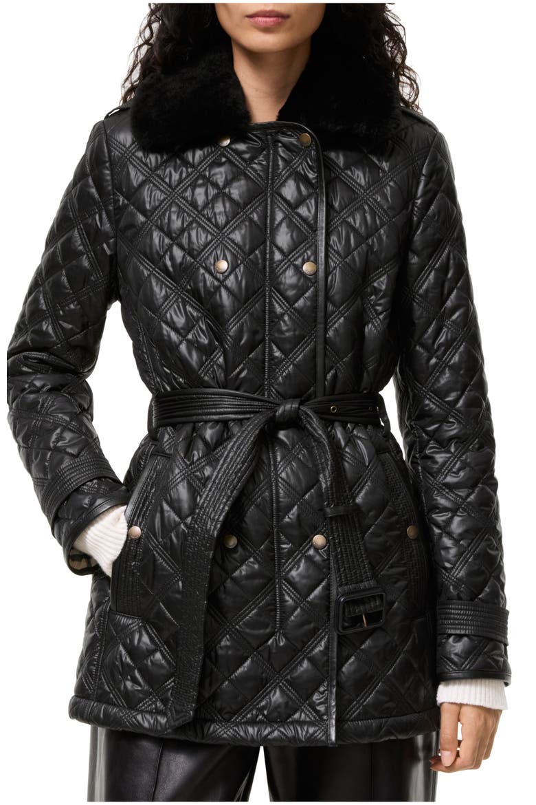 Quilted Nylon Rosedale Coat, Main, color, Black