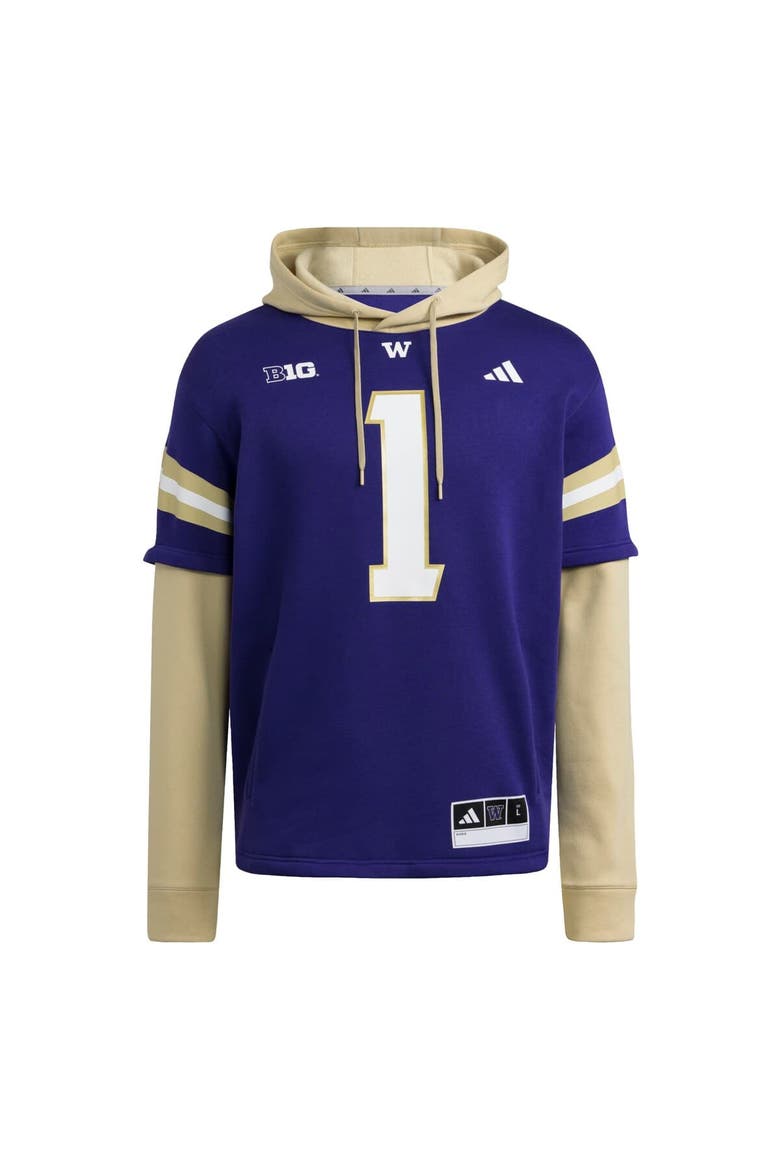 Men's adidas  Purple Washington Huskies Jersey Pullover Hoodie, Alternate, color, Purple
