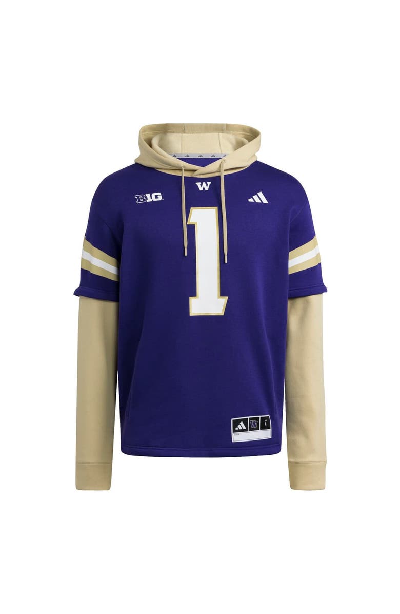 adidas Men's adidas  Purple Washington Huskies Jersey Pullover Hoodie, Alternate, color, Purple