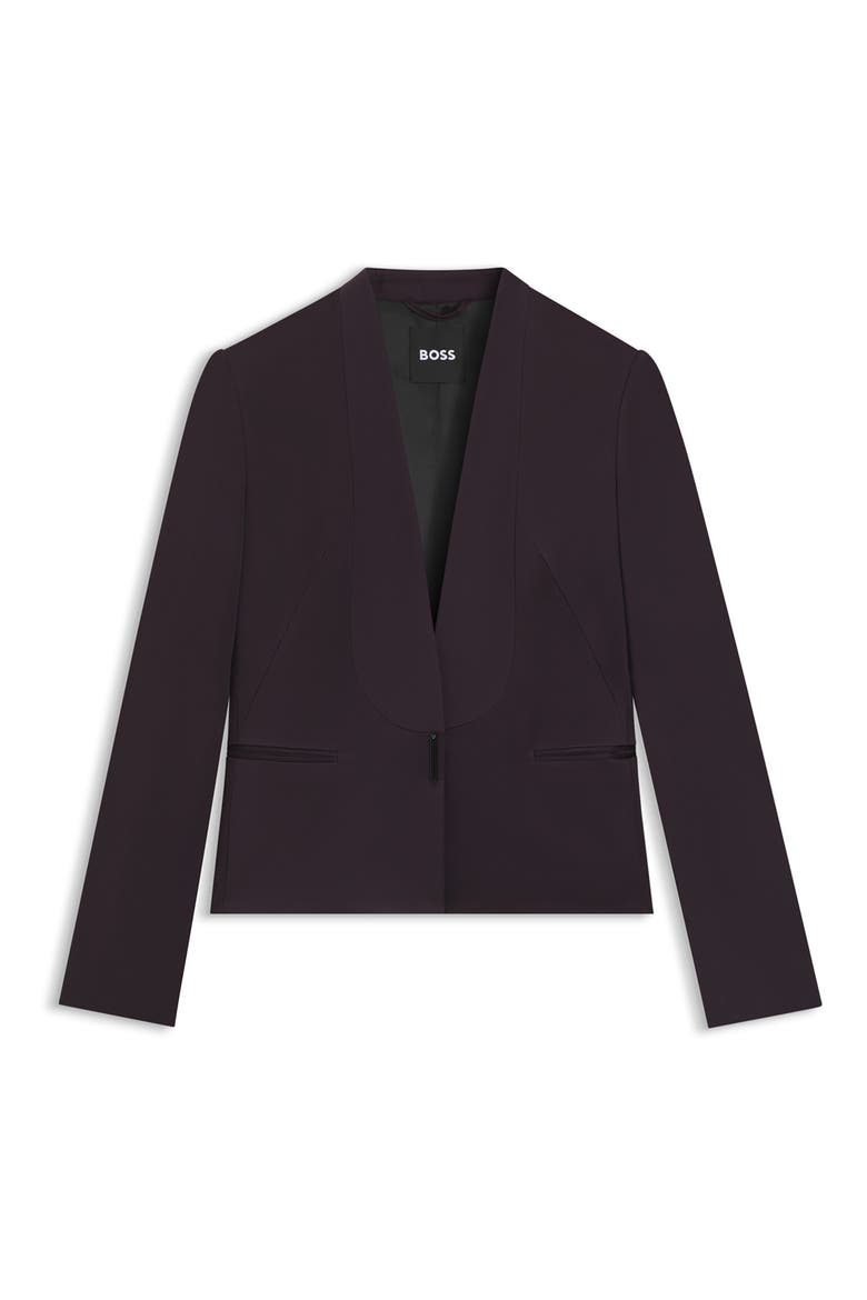 Jia One-Button Blazer, Alternate, color, DARK CARMINE