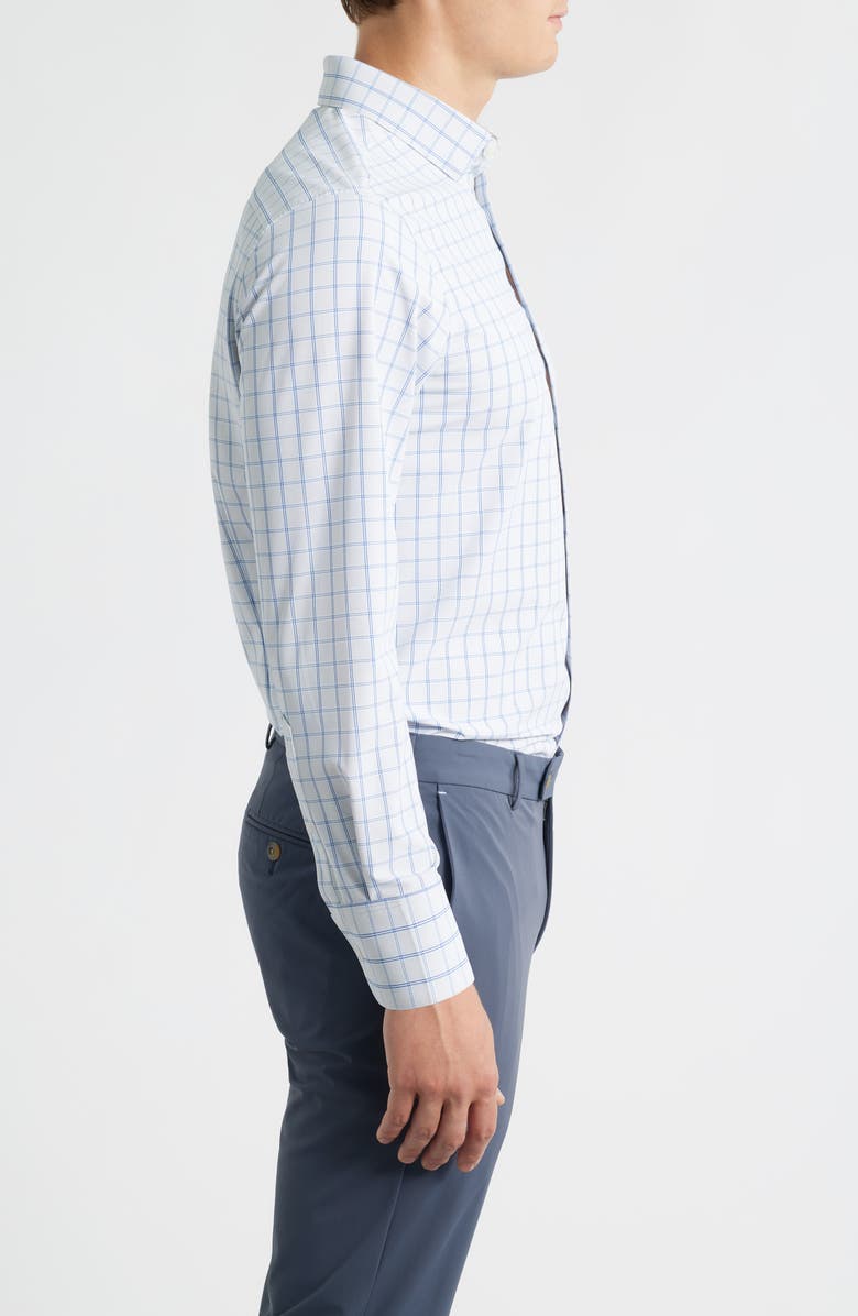 Mizzen+Main Leeward Trim Fit Check Button-Up Shirt, Alternate, color, Cobalt Hampton Plaid