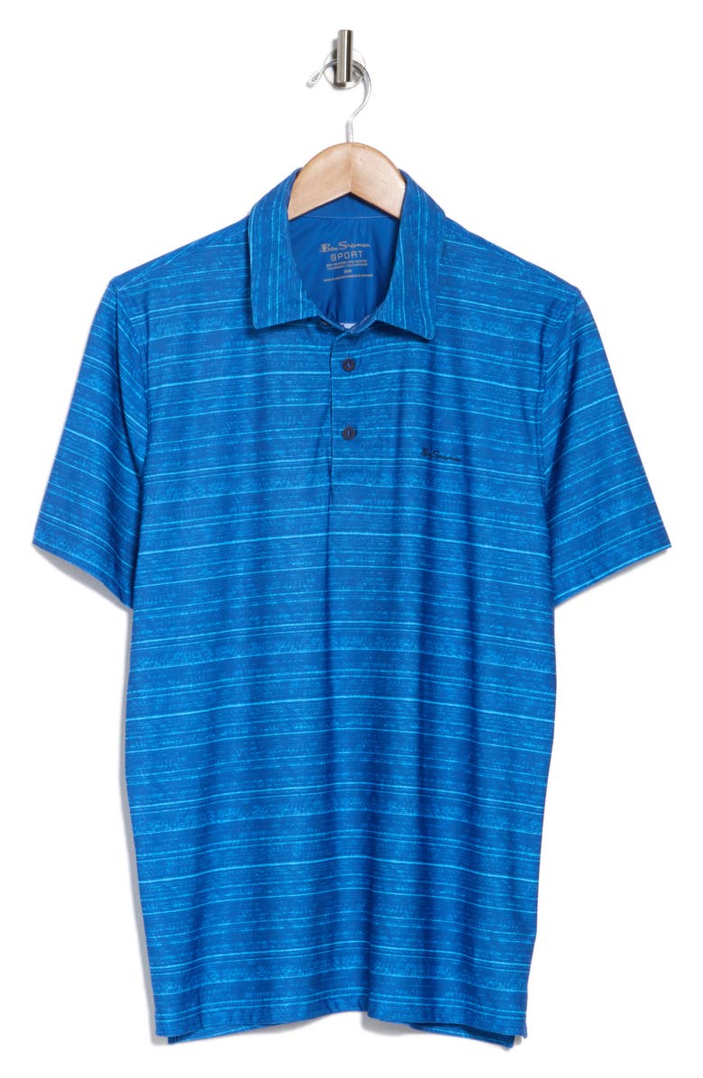 Ben Sherman Print Tech Jersey Sports Golf Polo, Alternate, color, Marine