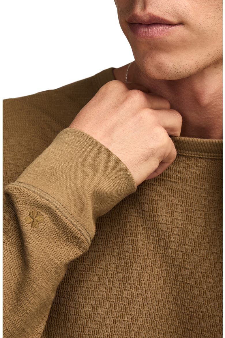 Duofold Textured Long Sleeve Cotton T-Shirt, Alternate, color, OLIVE