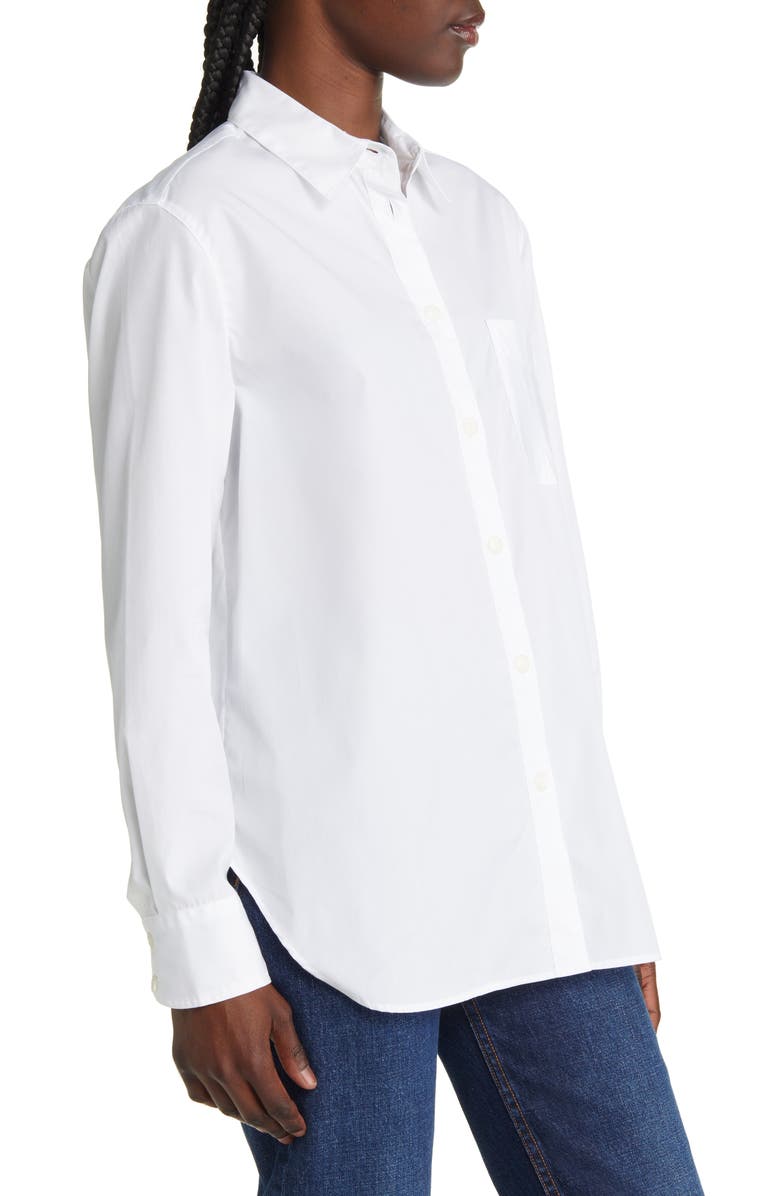 rag & bone ICONS Maxine Cotton Poplin Button-Up Shirt, Alternate, color, Wht