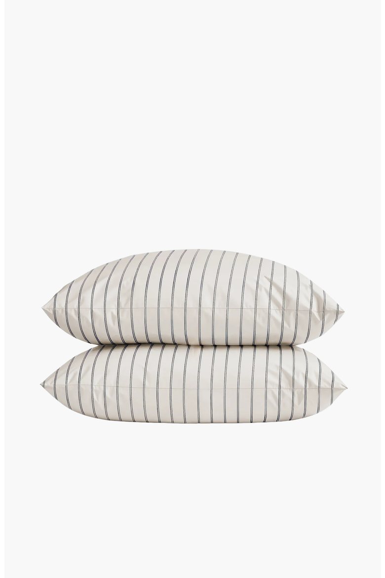 Luxe Australian Sateen Sheet Set, Alternate, color, Black Mini Stripes