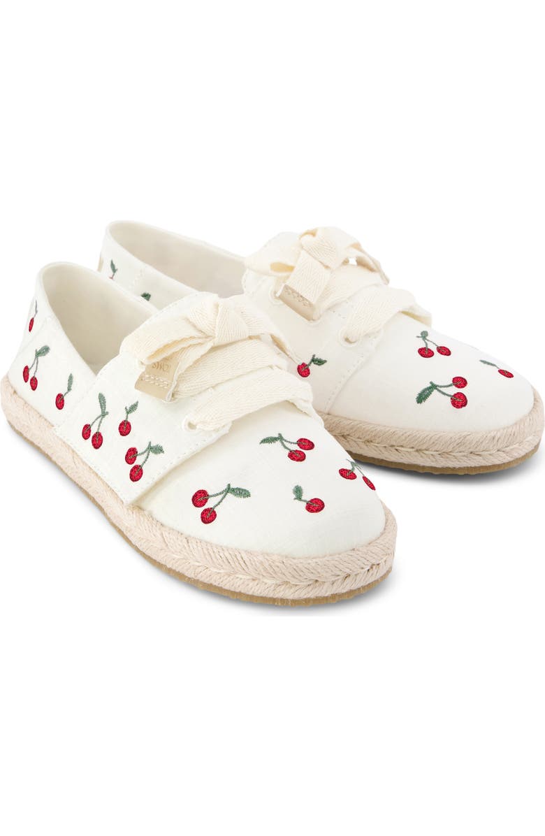 TOMS Kids' Carolina Espadrille Lace-Up Shoe, Alternate, color, Natural