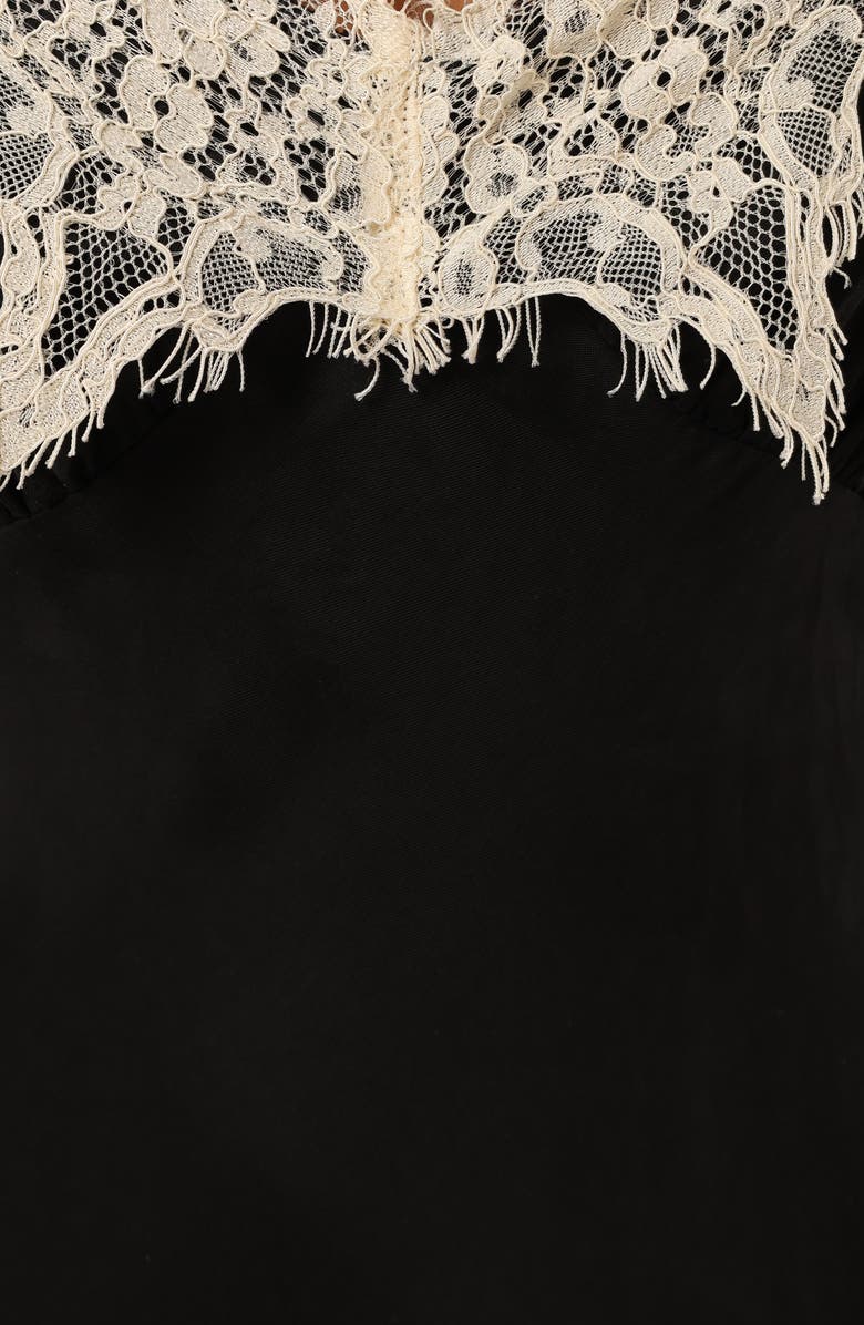 Petal 
Pup Alita Lace Trim Cocktail Slipdress, Alternate, color, Black