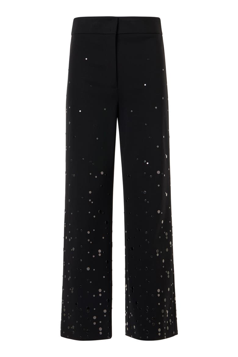 Chieko Embellished Crop Wide Leg Pants, Alternate, color, BLACK