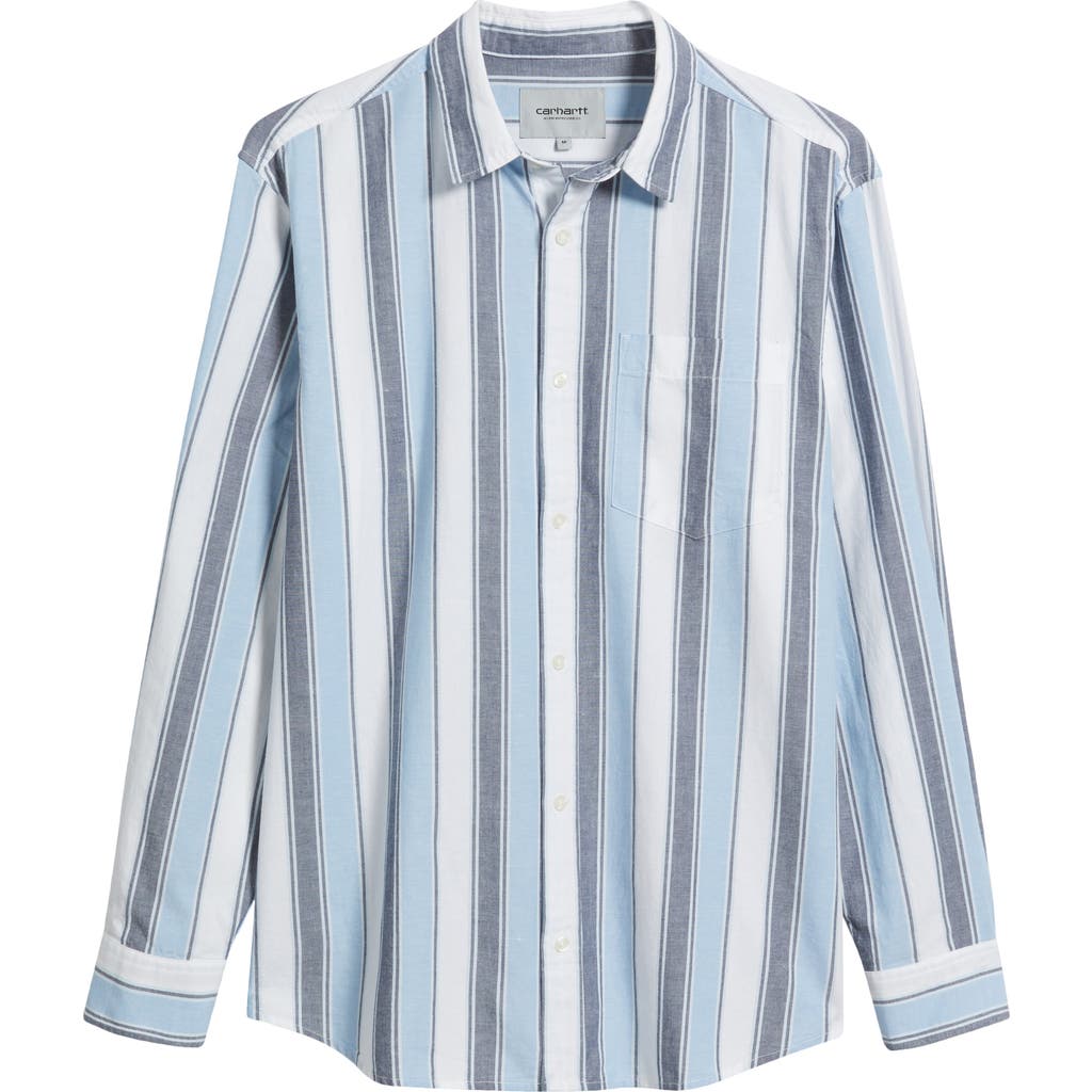 Carhartt Work In Progress Kendricks Button-up Shirt In Kendricks Stripe Blue