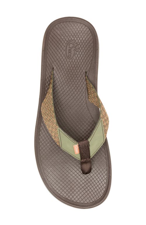 Chaco Lowdown Leather Flip Flop In Meadow Earthy Oak