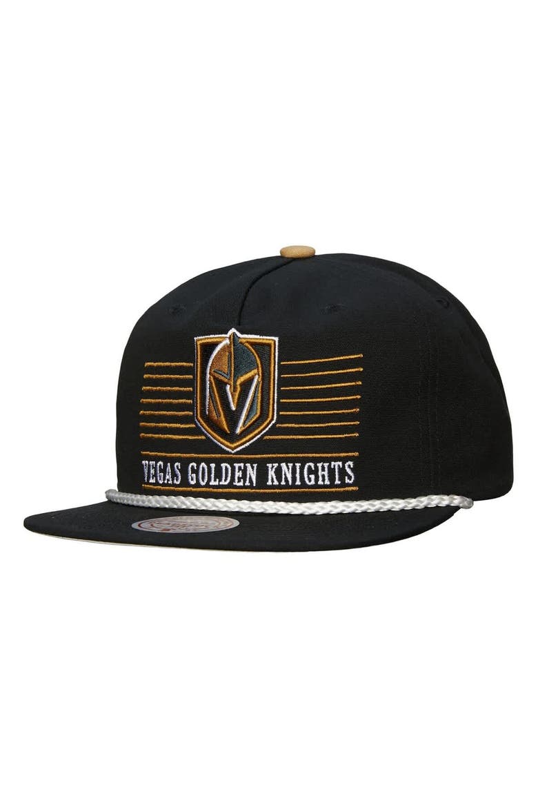 Men's Mitchell & Ness Black Vegas Golden Knights Ascend Deadstock Snapback Hat, Main, color, Black