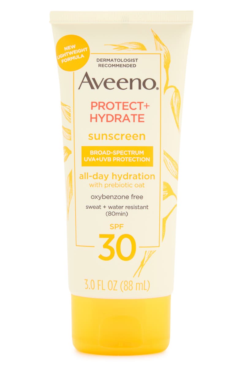 AVEENO Protect & Hydrate Sunscreen Body Lotion - SPF 30 - 3 fl oz, Main, color, 