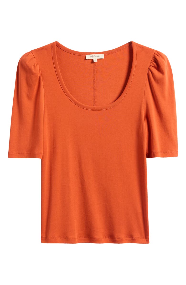 Madewell Puff-Sleeve Scoop Neck T-Shirt, Alternate, color, Rustic Flame