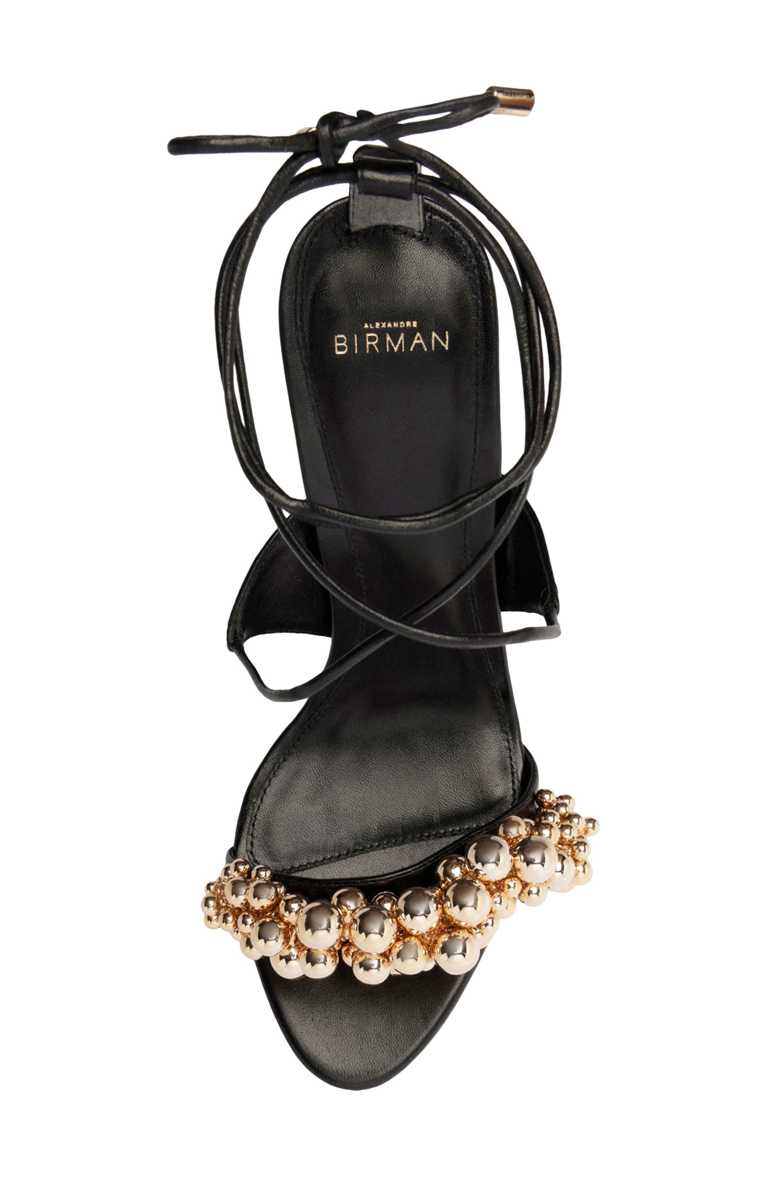 Alexandre Birman Gia Ankle Tie Sandal, Alternate, color, Black