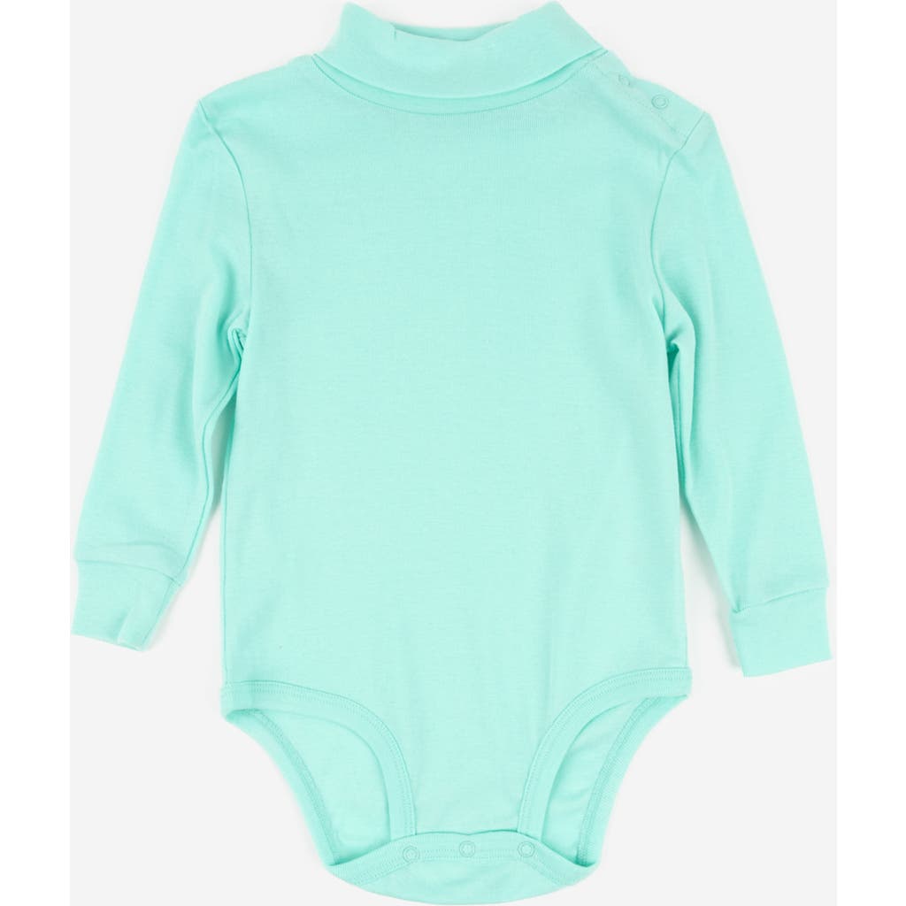 Leveret Baby Turtleneck Bodysuit, Cotton Long Sleeve In Blue