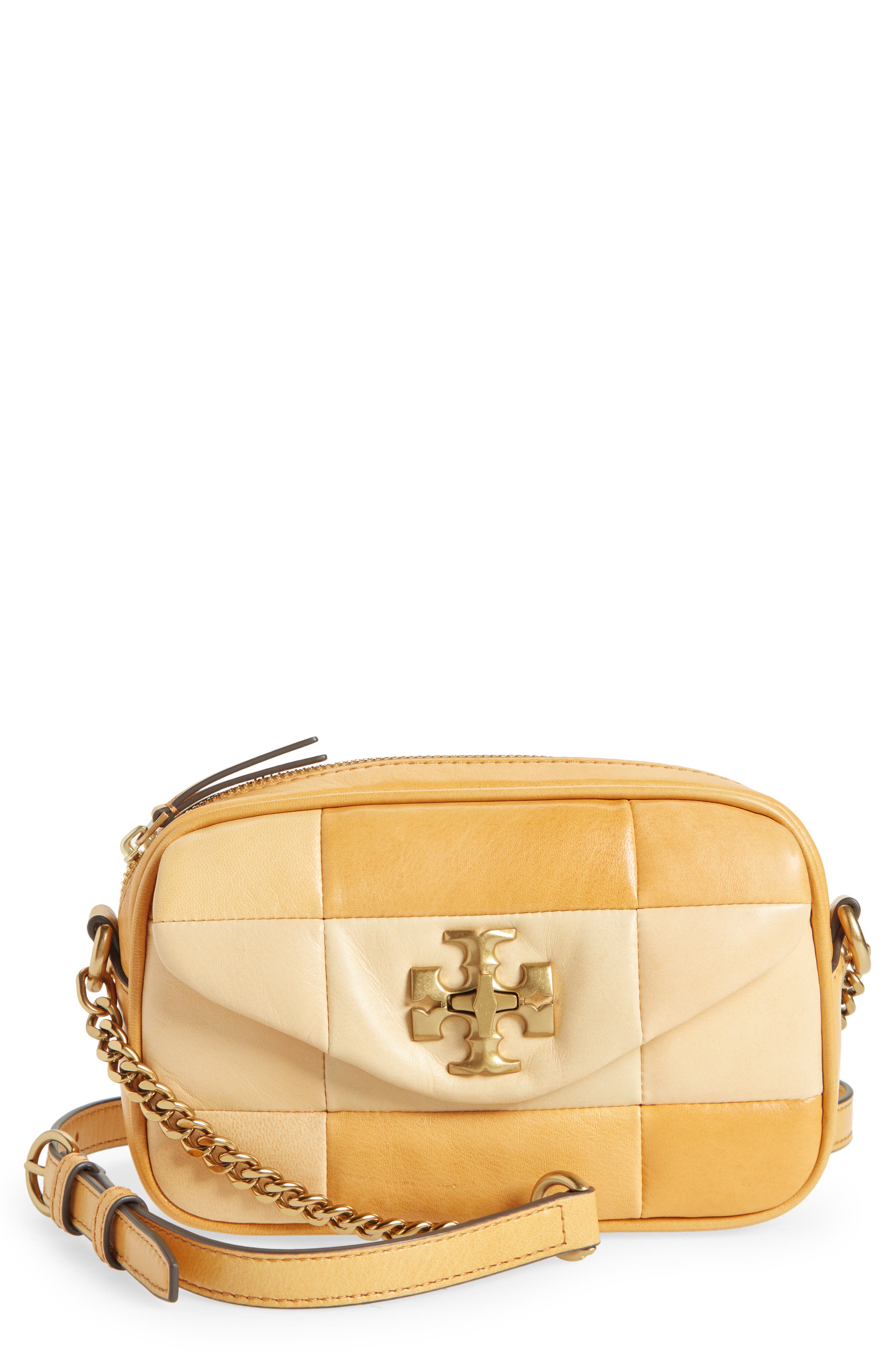 Tory Burch Kira Mini Leather Patchwork Camera Bag, Main, color, 