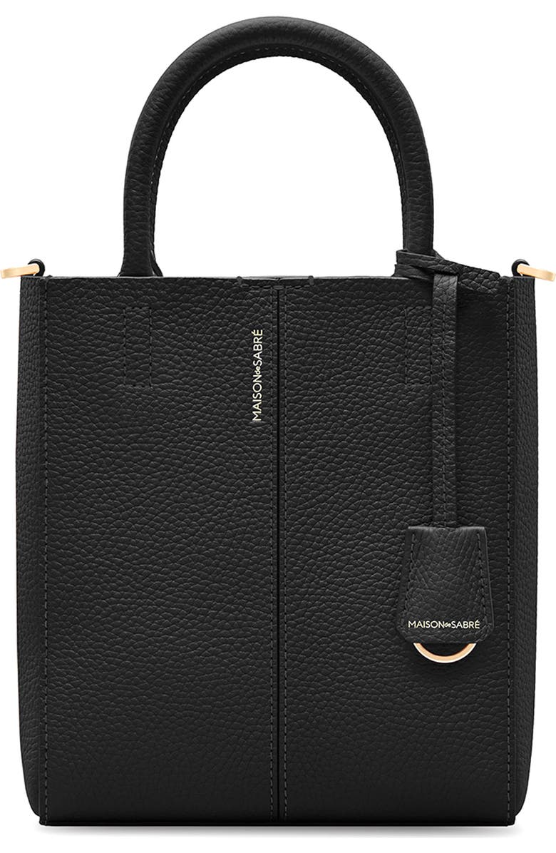 MAISON de SABRÉ Mini Leather Soft Tote, Main, color, Rouge Noir