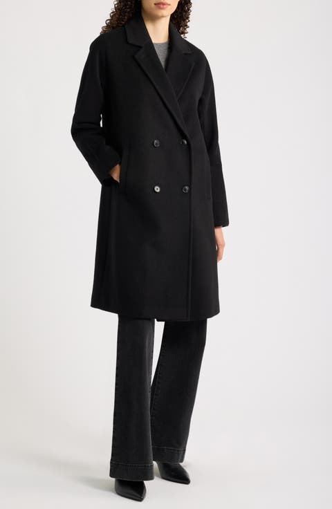 Boyfriend Double Breasted Wool Blend Coat
