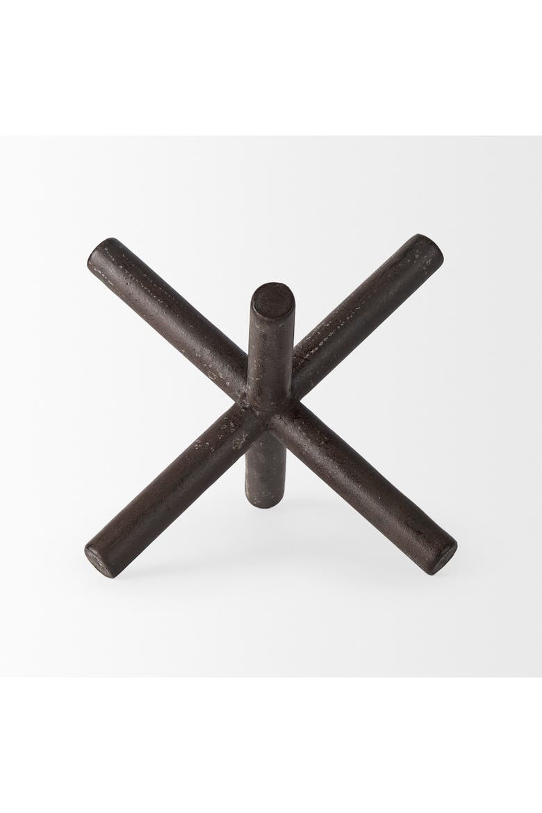Astericks Metal Decor Object, Alternate, color, Brown
