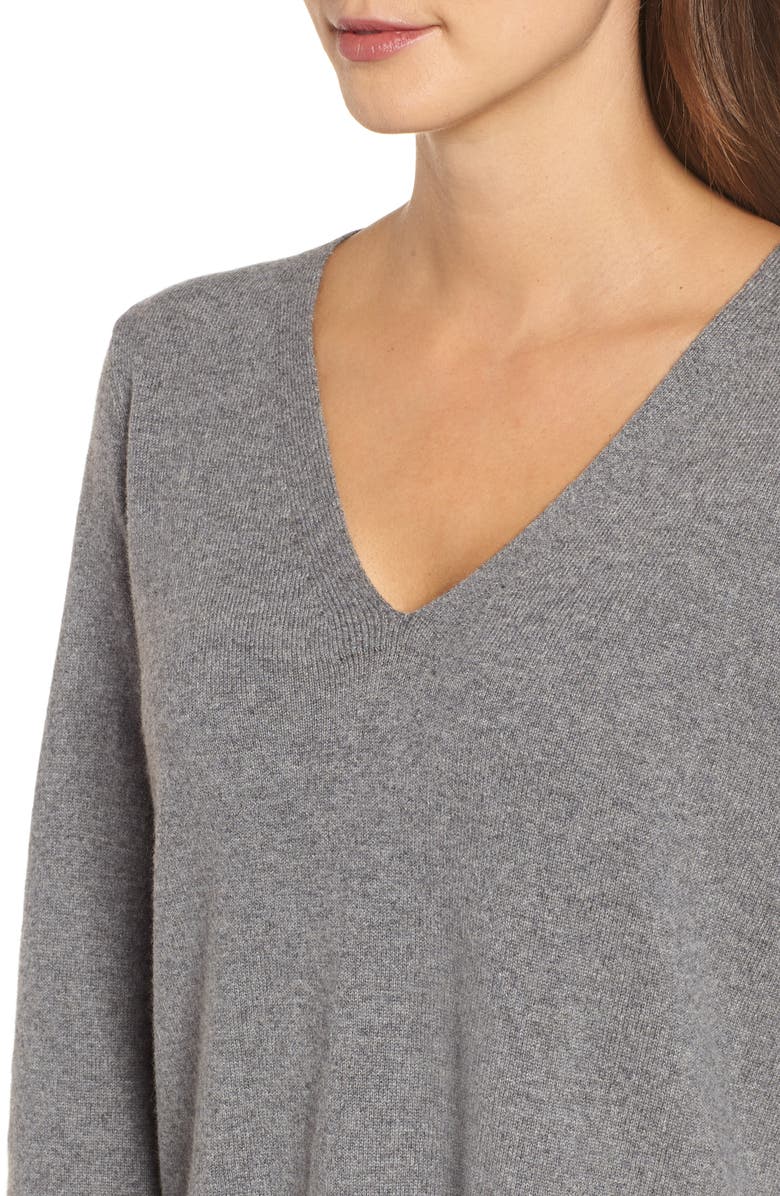 Eileen Fisher V-Neck Cashmere & Wool Tunic, Alternate, color,
