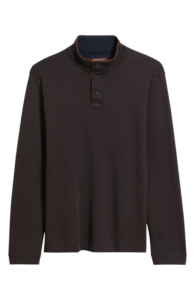 Johnston & Murphy Jacquard Knit Quarter Snap Pullover, Alternate, color, Brown