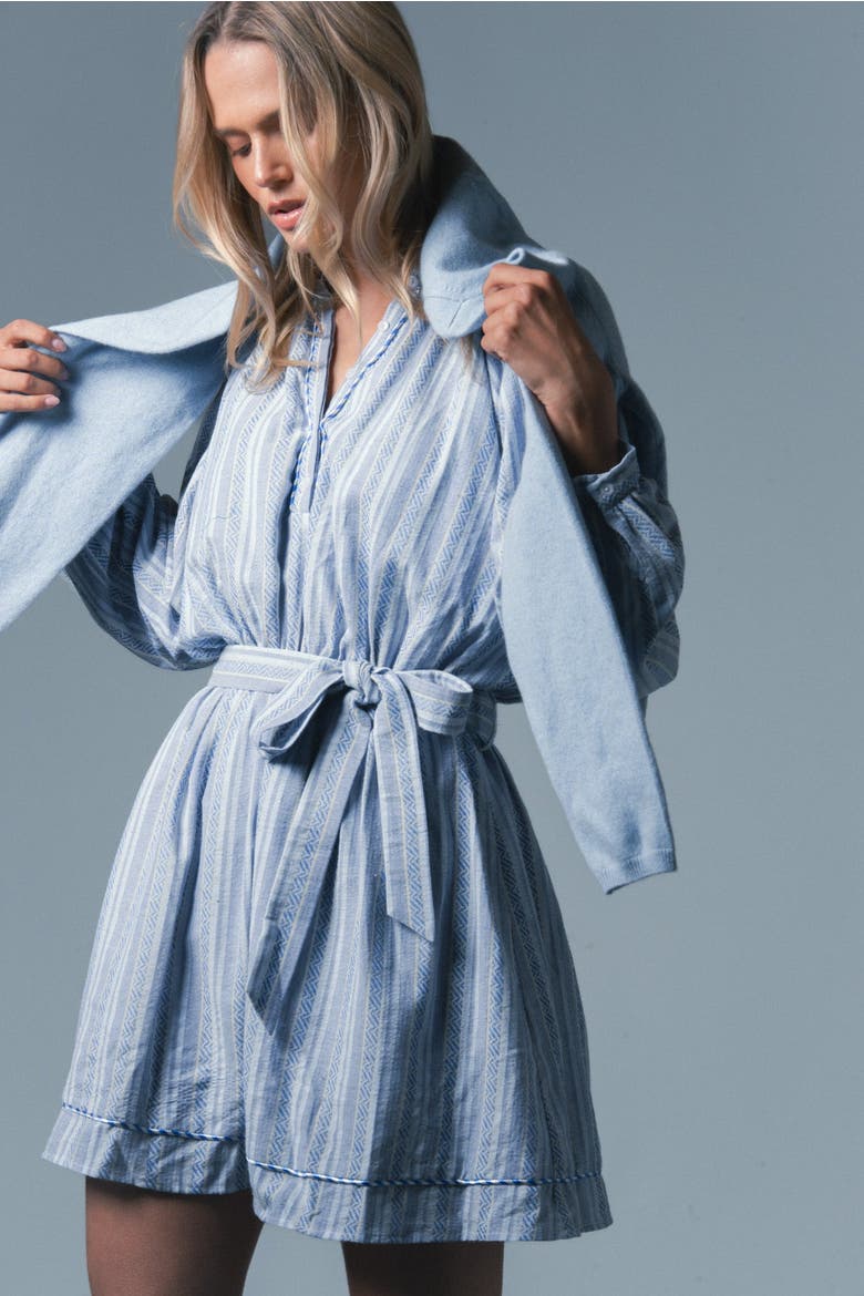 The Taryn Dress, Alternate, color, Blue Tribal Stripe