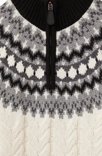 Reiss Colorado Fair Isle Cable Sticth Quarter Zip Sweater Reiss Colorado Fair Isle Cable Sticth Quarter Zip Sweater