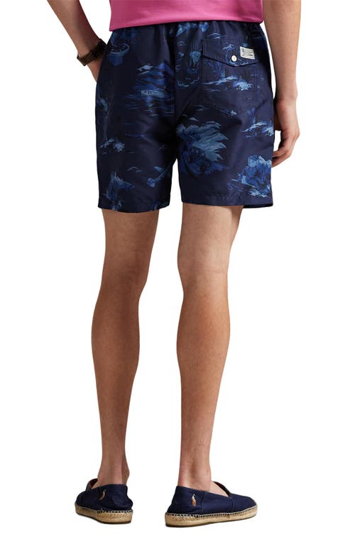 Polo Ralph Lauren Mens Spy Bear Traveller Branded-print Swimming Trunks In Blue