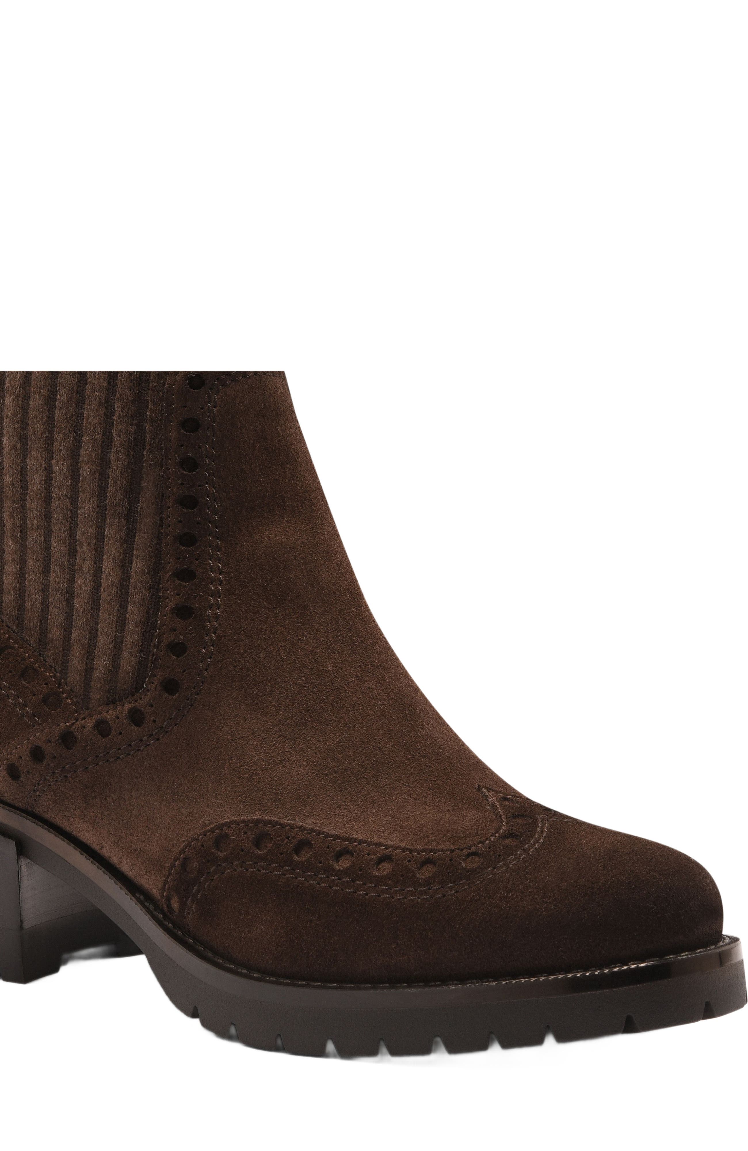 Santoni Women's suede low-heel ankle boot, Alternate, color, 